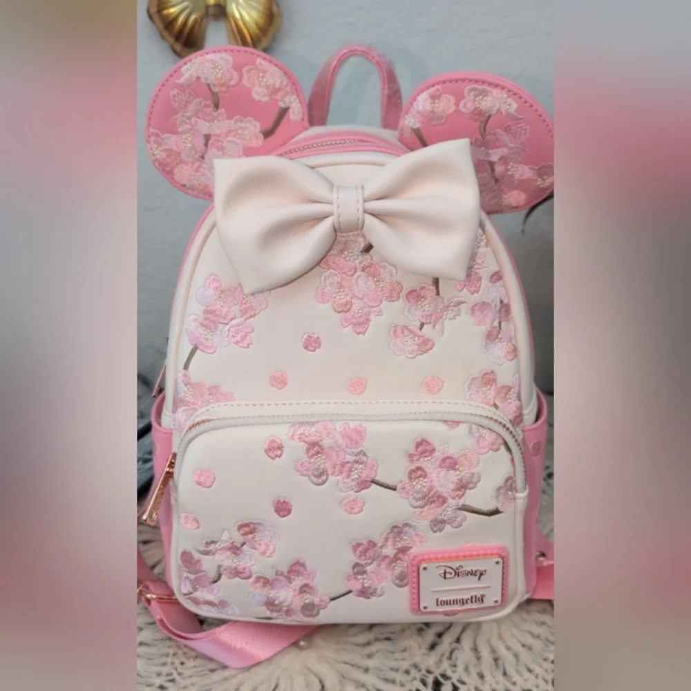 NWT  Loungefly Hard Tag Cherry Blossom Backpack - Picture 2 of 4